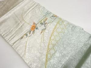 金彩光悦垣に椿模様刺繍名古屋帯
